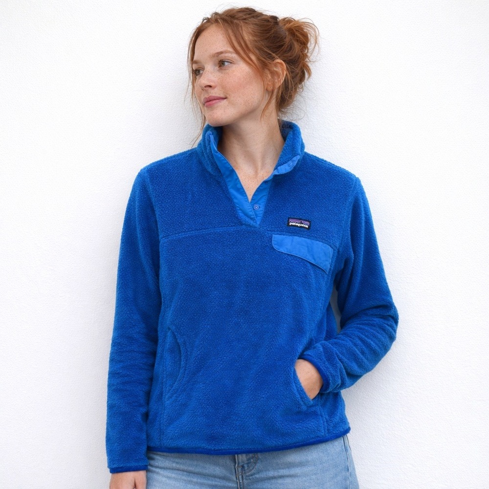 Patagonia Re-Tool Snap-T Fleece Bright Blue Pullover‎ Outdoor Hiking Gorpcore M
